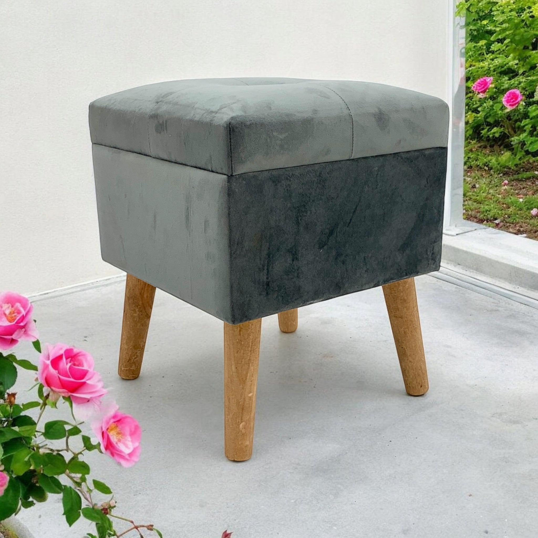 Grey Velvet Trunk