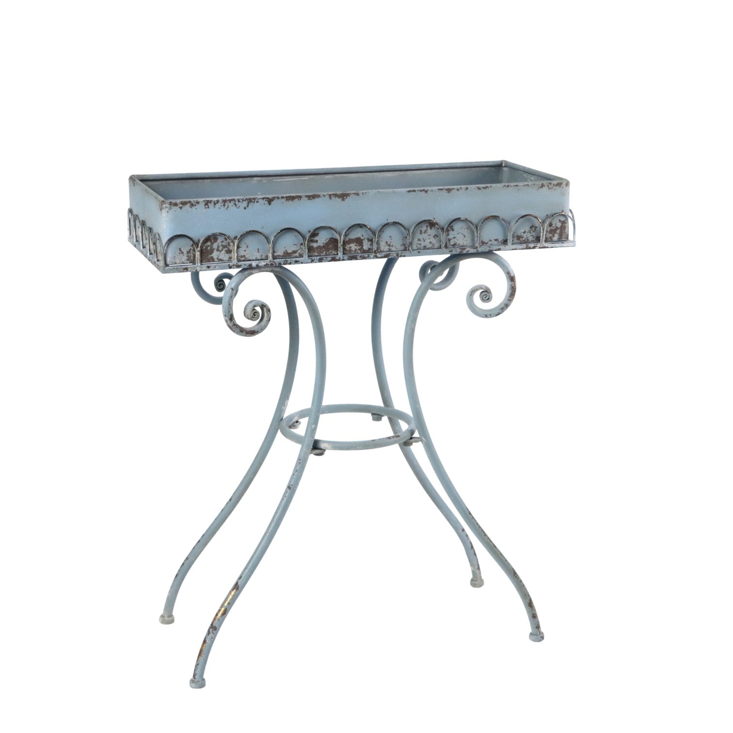 65cm Cream Metal Decorative Table Planter Stand for Home and Garden