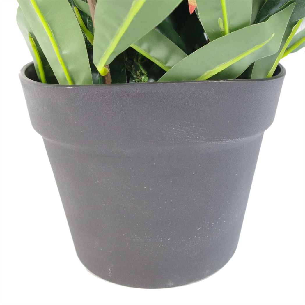 Leaf 80cm Highly Realistic Artificial Red and Green Ficus Plant in Black Pot