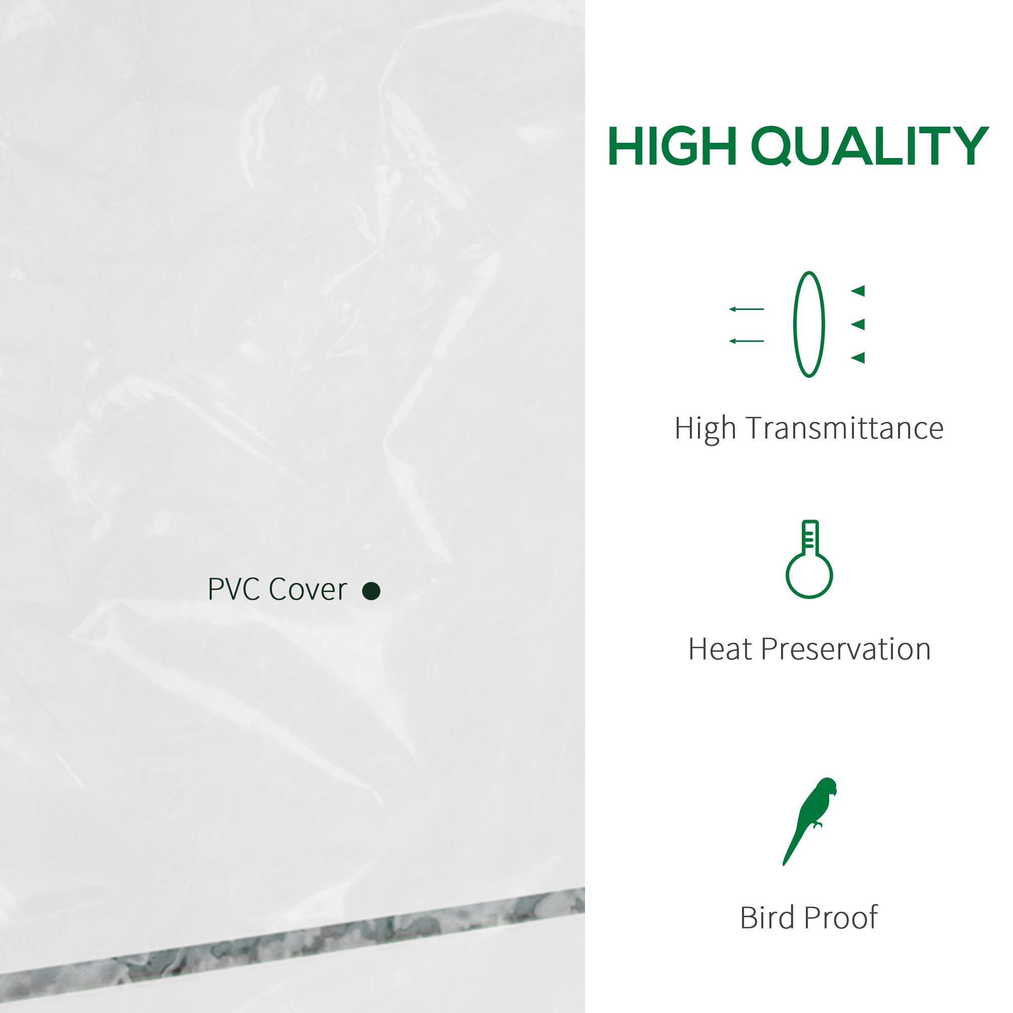 Outsunny 4 Tier 8 Shelf Walk-In Portable Greenhouse Steel Frame PVC Cover 143 x 73 x 195 cm