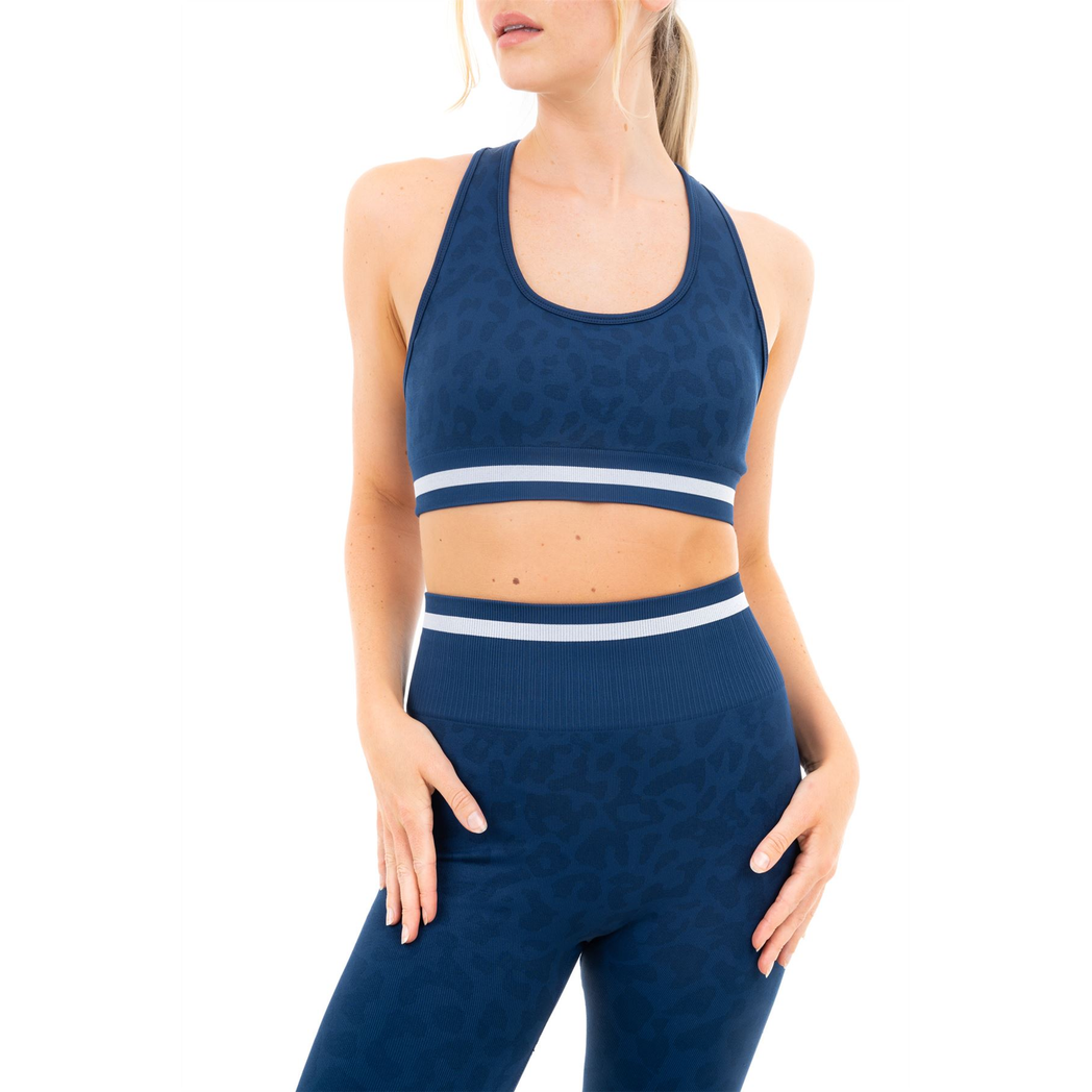 Women's Leopard Print Padded Seamless Sports Bra