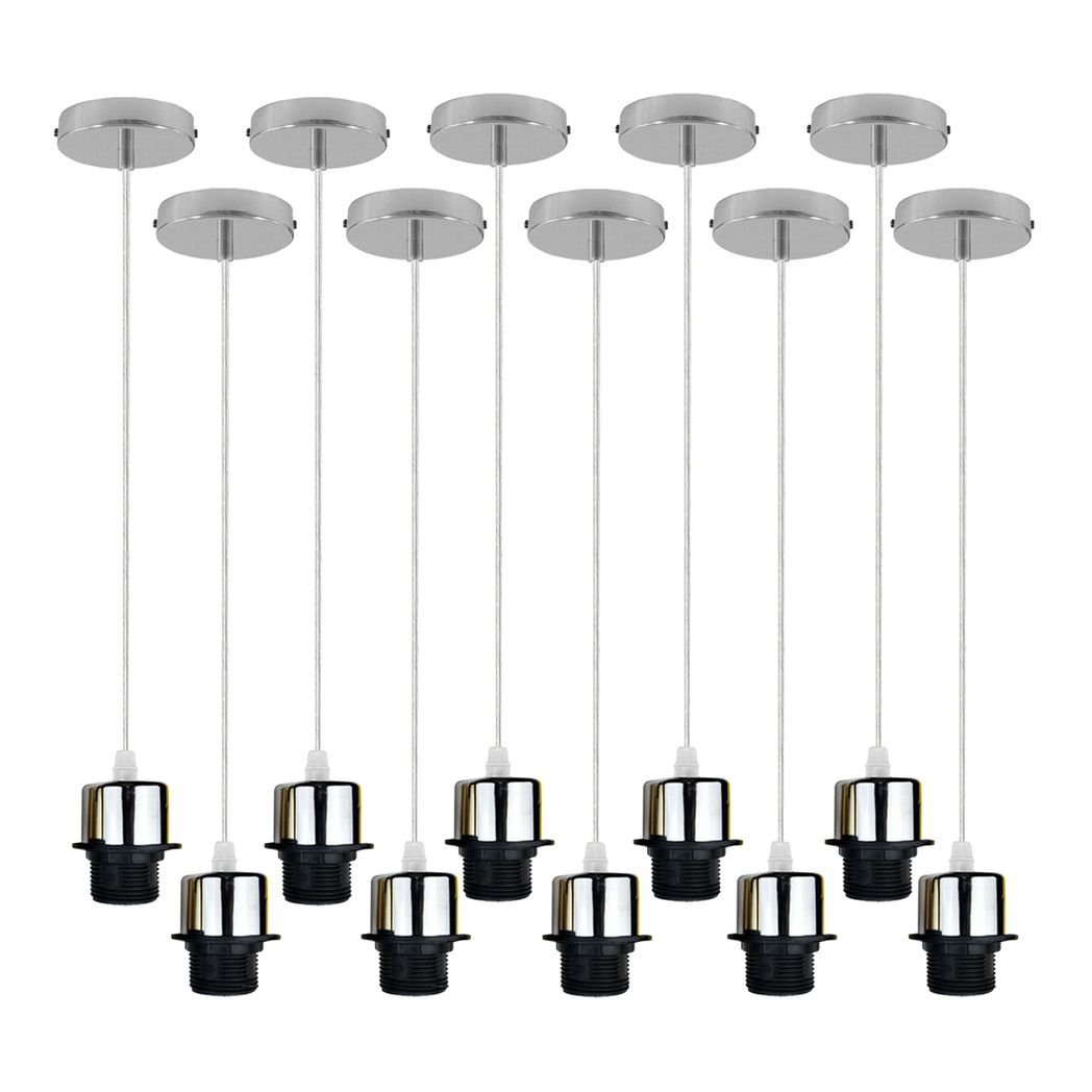 10 Pack Vintage E27 Pendant Light Holders with 95cm Adjustable Cable