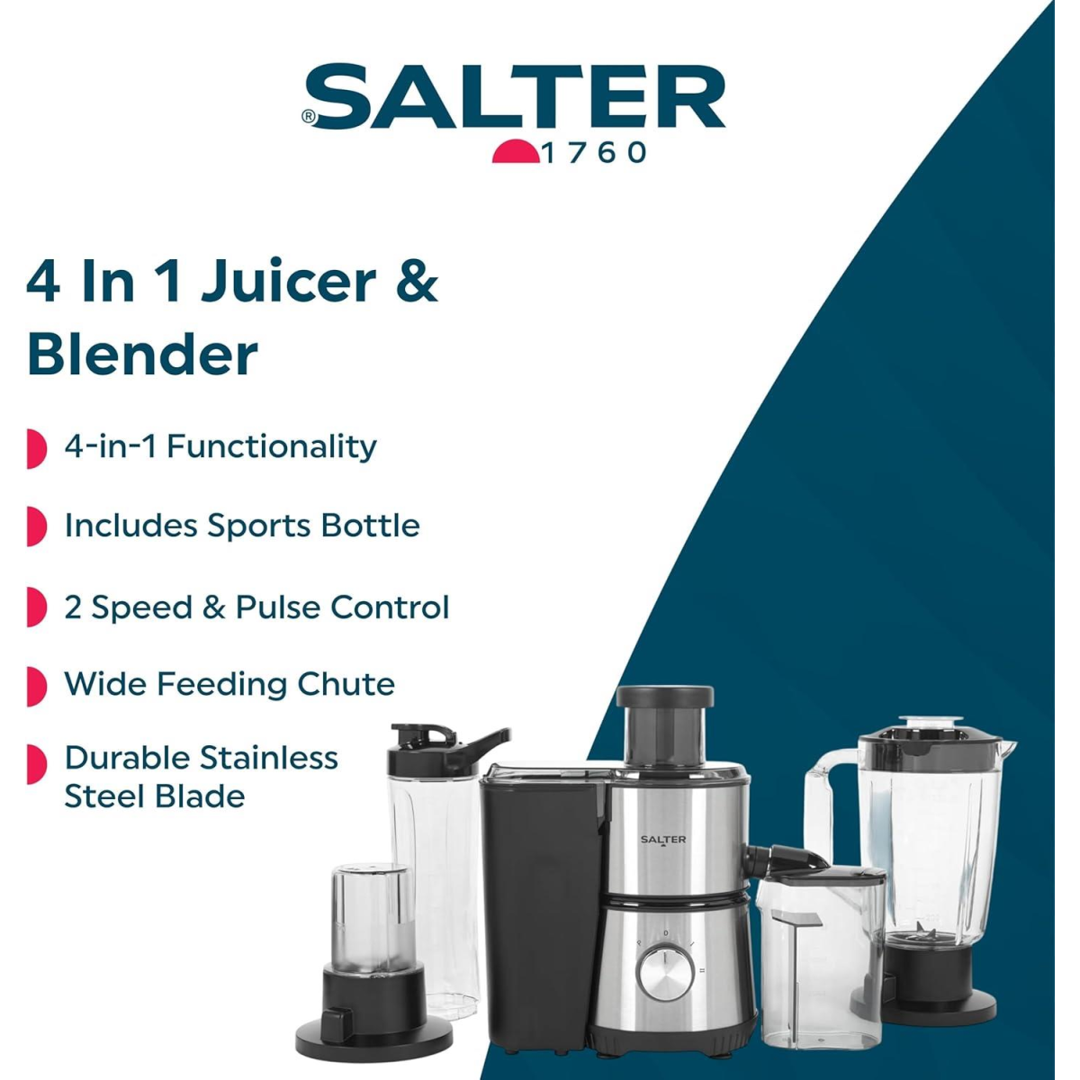 Salter 4 in1 Fruit Juicer & Smoothie Maker 400W
