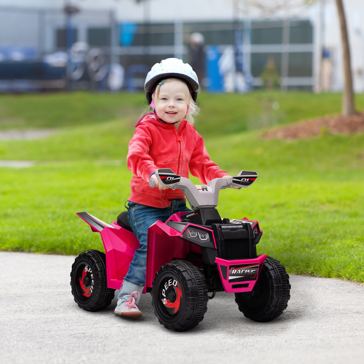 HOMCOM 6V Kids Electric Quad Bike Ride-On ATV, Pink, 18-36 Months