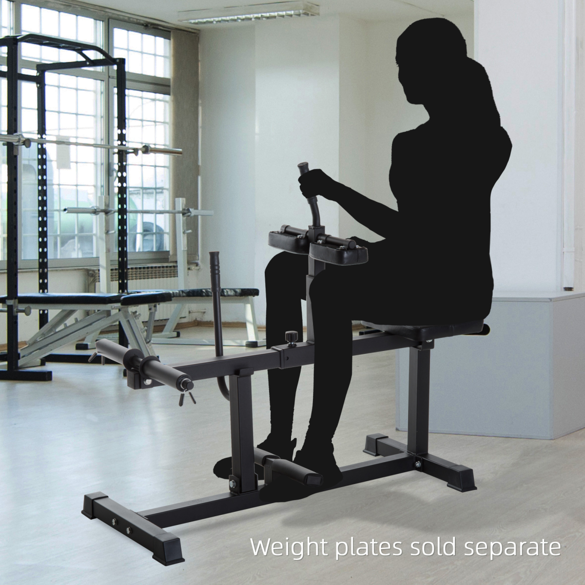 SPORTNOW Seated Adjustable Plate-Loaded Leg Extension Machine