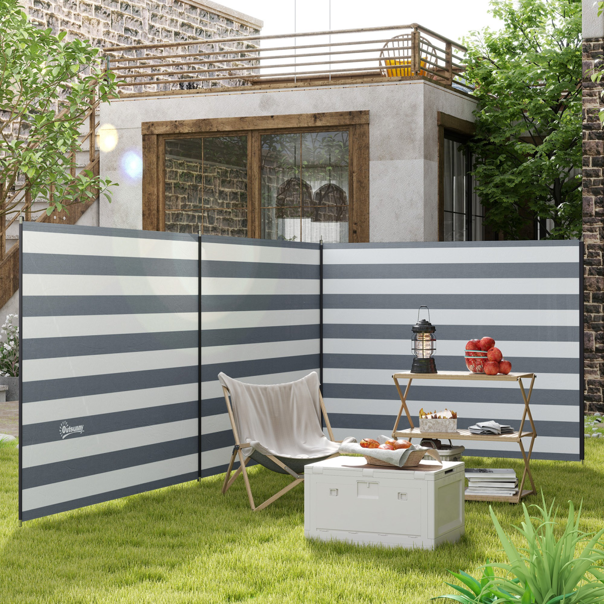 Outsunny Portable Camping Windbreak Privacy Wall 540 x 150 cm