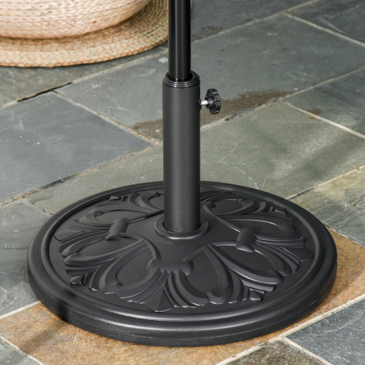 Outsunny 13kg Heavy Duty Parasol Base, Black, Fits 35-48mm Poles