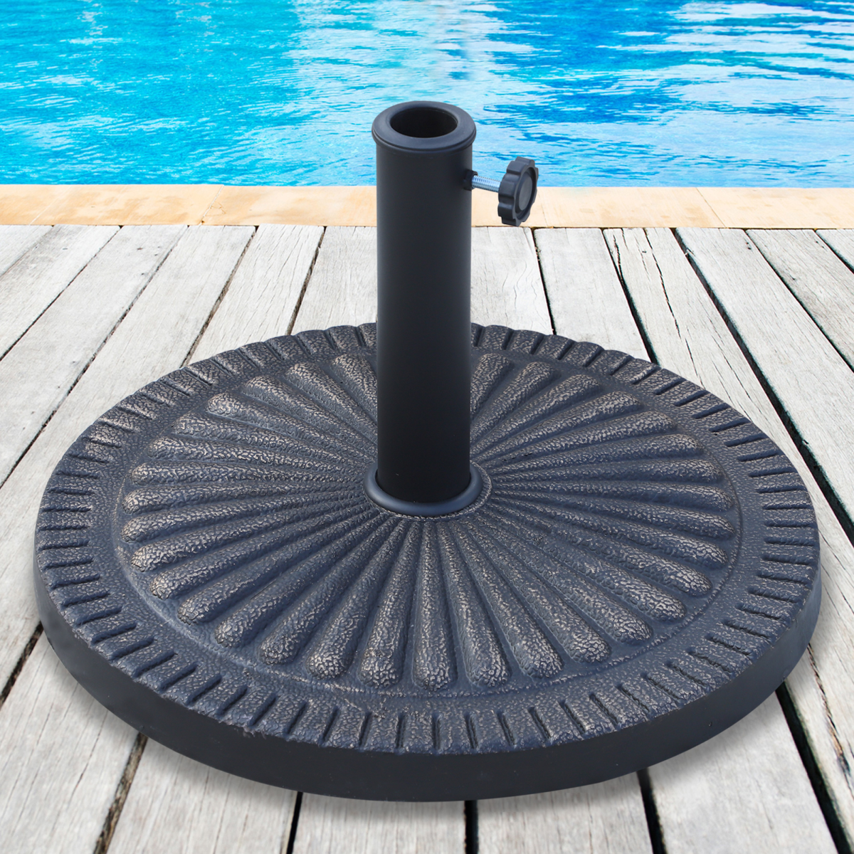 Outsunny Bronze Tone Resin Patio Umbrella Base with Tightening Knob