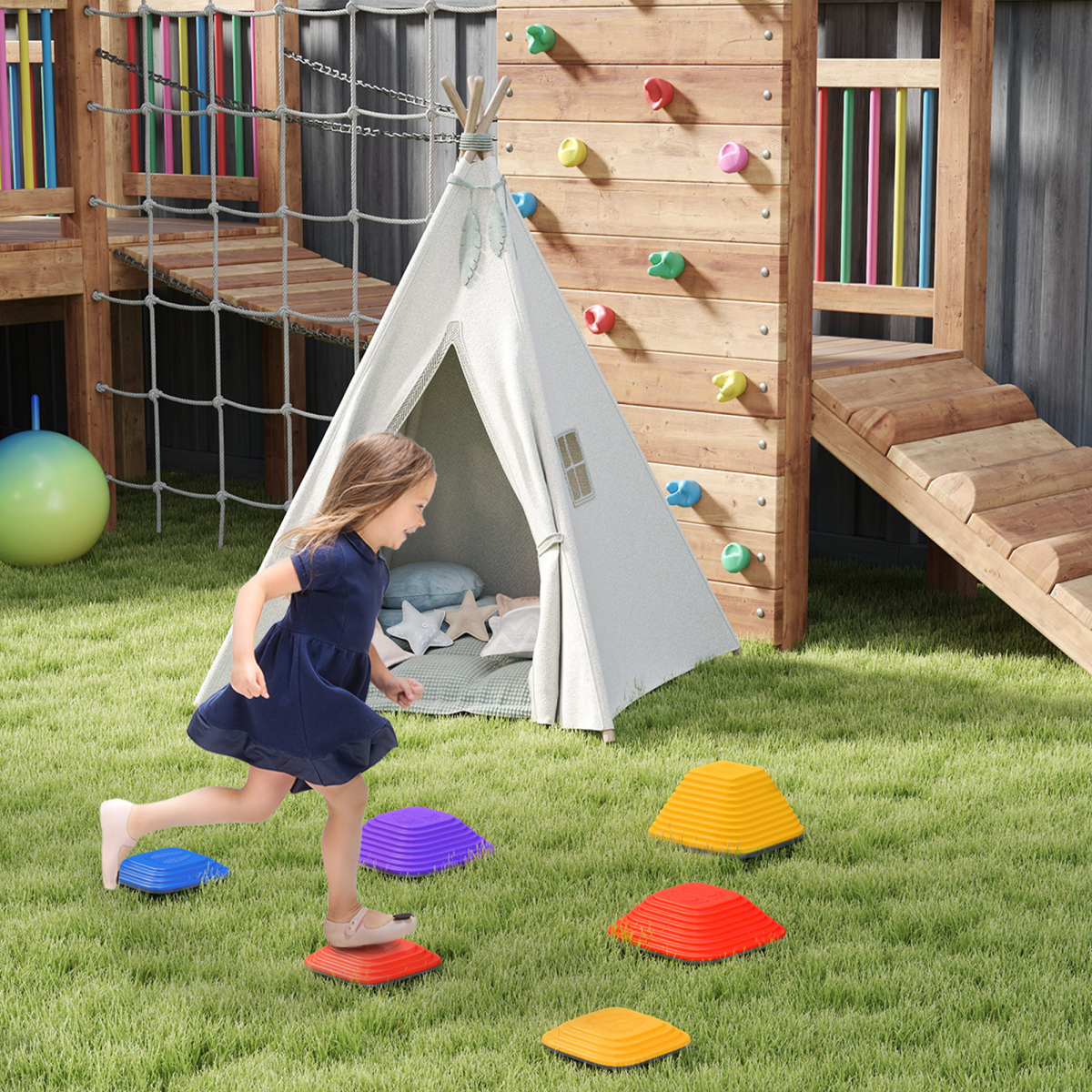 AIYAPLAY 6-Piece Balance Stepping Stones Sensory Toy for Kids 3-8