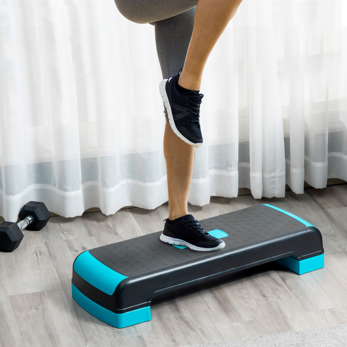 Three-Level Adjustable Aerobic Step Platform for Home and Office, Anti-Slip Exercise Stepper, 150kg Max Load
