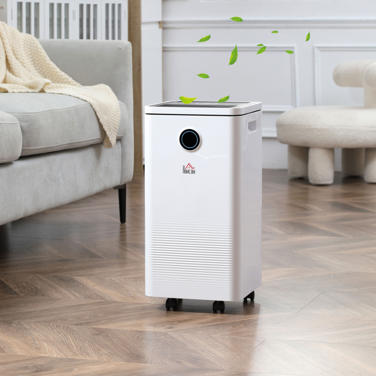 HOMCOM 10L/Day Portable Quiet Dehumidifier with 2.5L Tank, 2 Speed, 4 Modes, 42dB, 24H Timer for Home Laundry Room