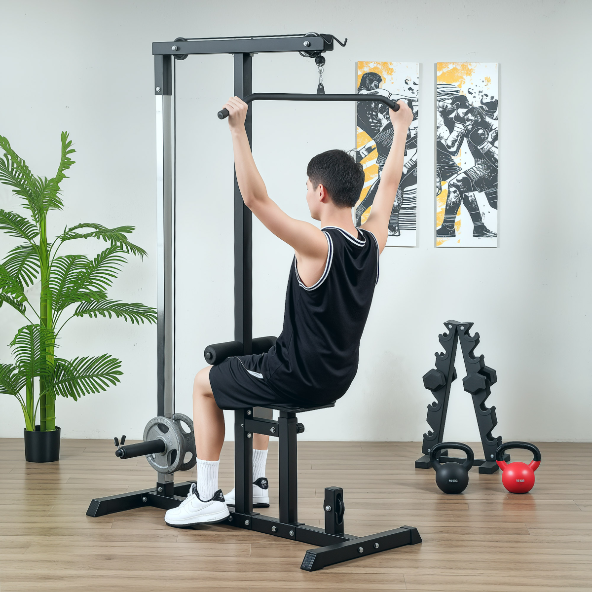 Adjustable Seat Power Tower Lat Pulldown Machine with Cables