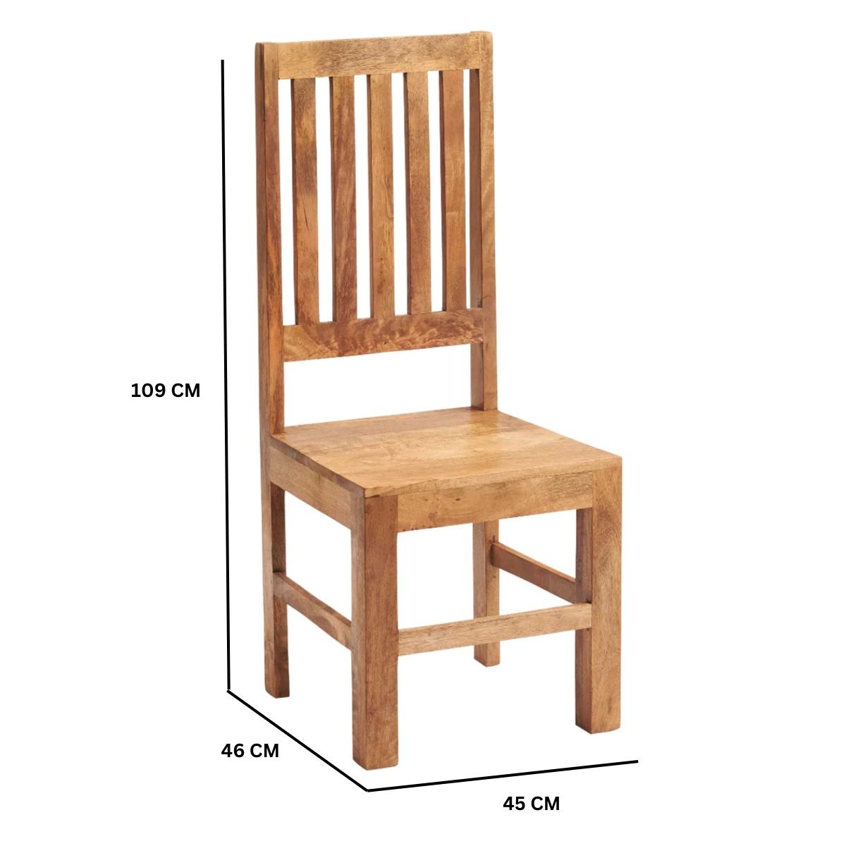 Toko Light Mango 6Ft Dining Set With Wooden Chairs