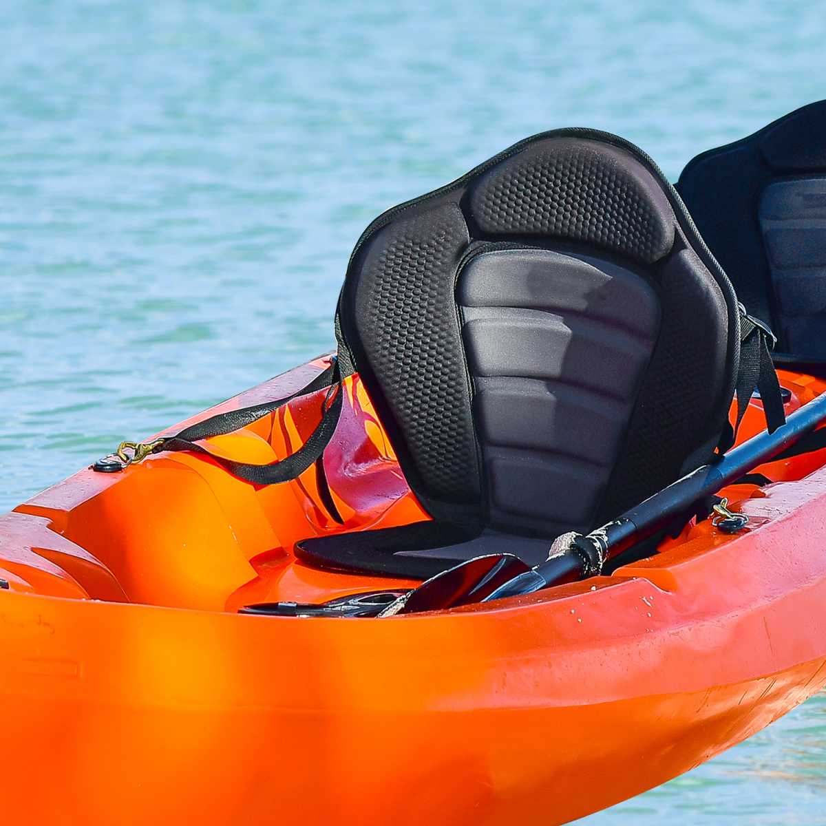 Universal Sit-On-Top Kayak Seat with Backrest, Detachable Fishing Boat Seat, Adjustable Tie-Down Straps