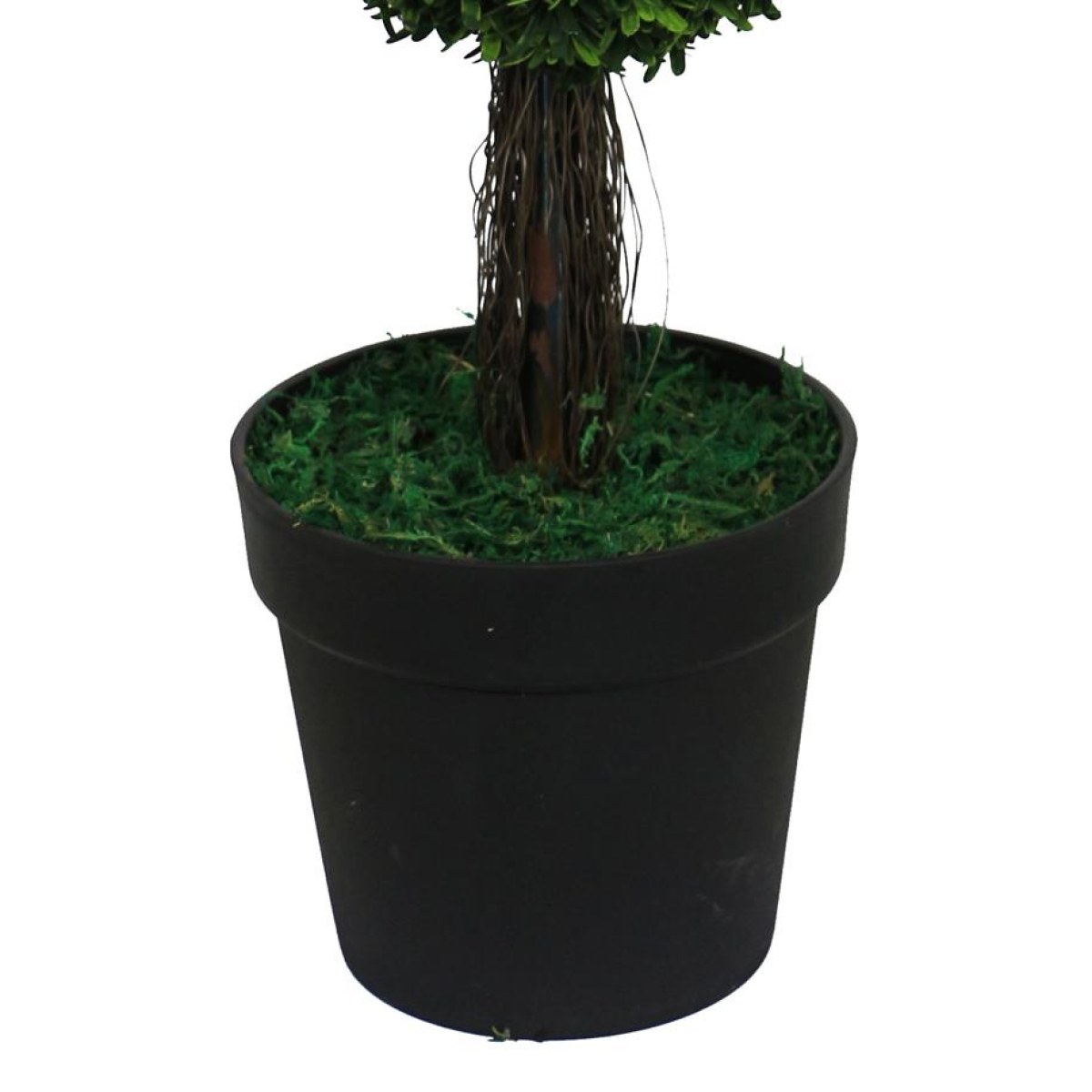 Leaf 90cm Artificial Podocarpus Double Ball Topiary Tree in Pot