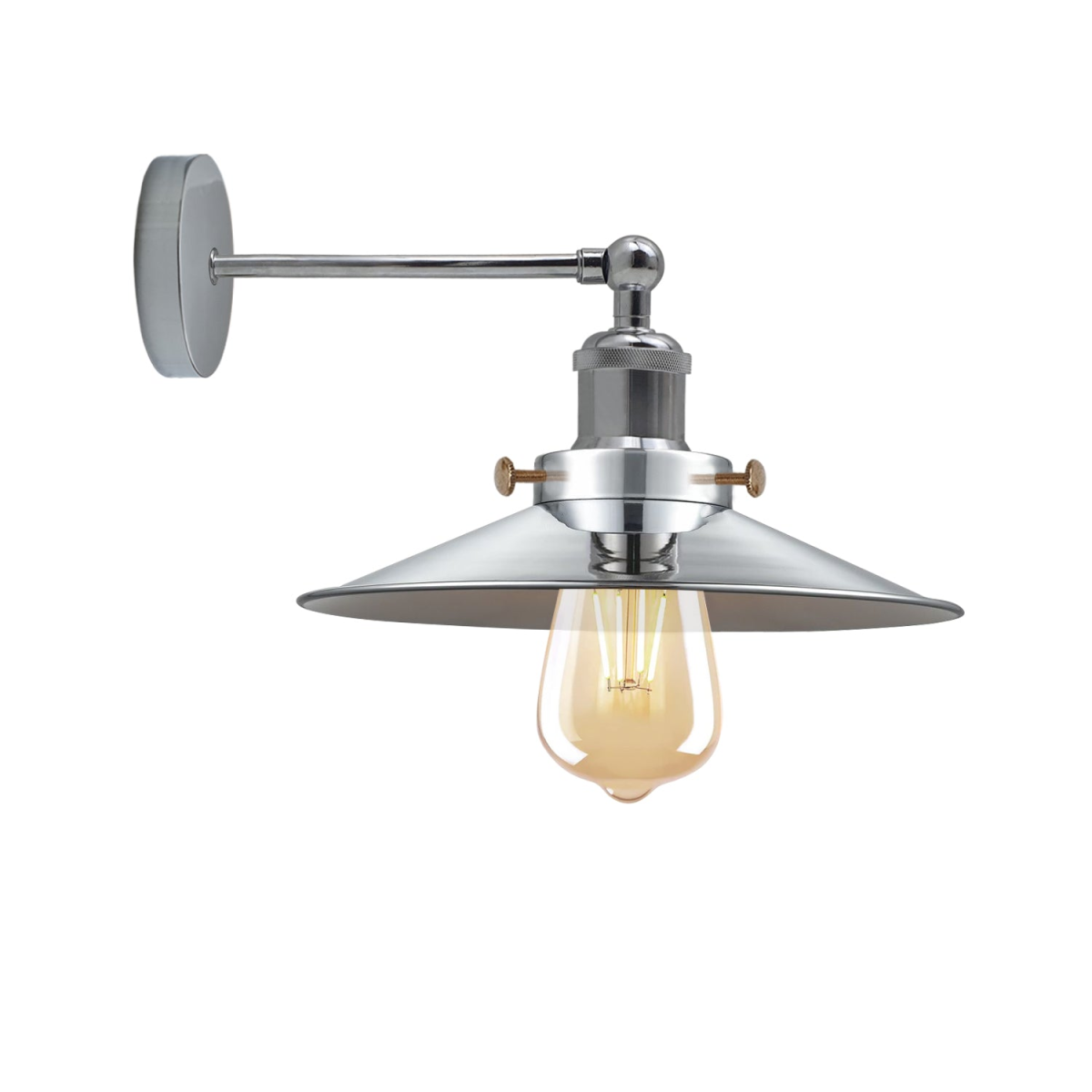 Satin Nickel Adjustable Vintage Industrial E27 Wall Sconce