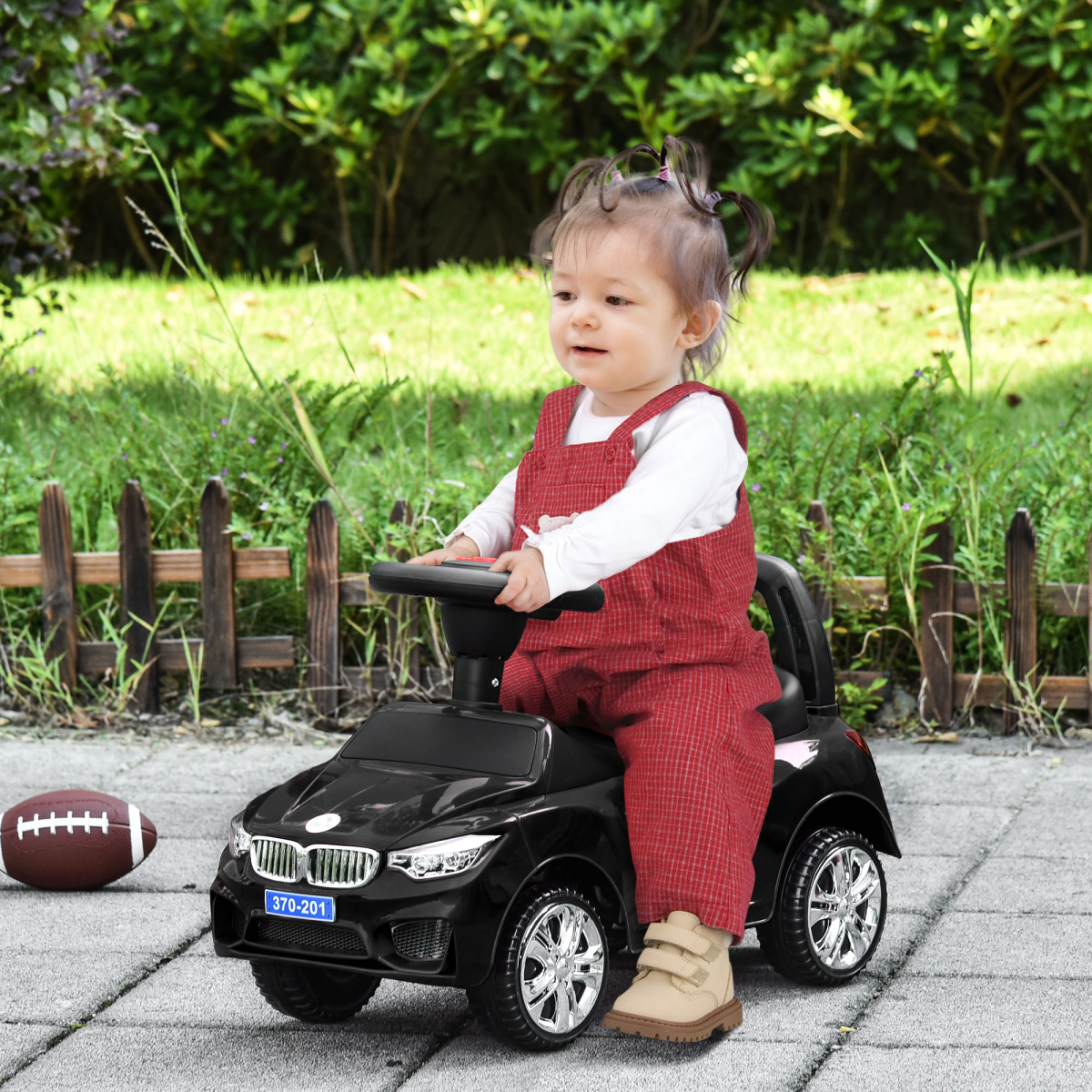 AIYAPLAY Foot to Floor Ride On Car for Toddlers, Black