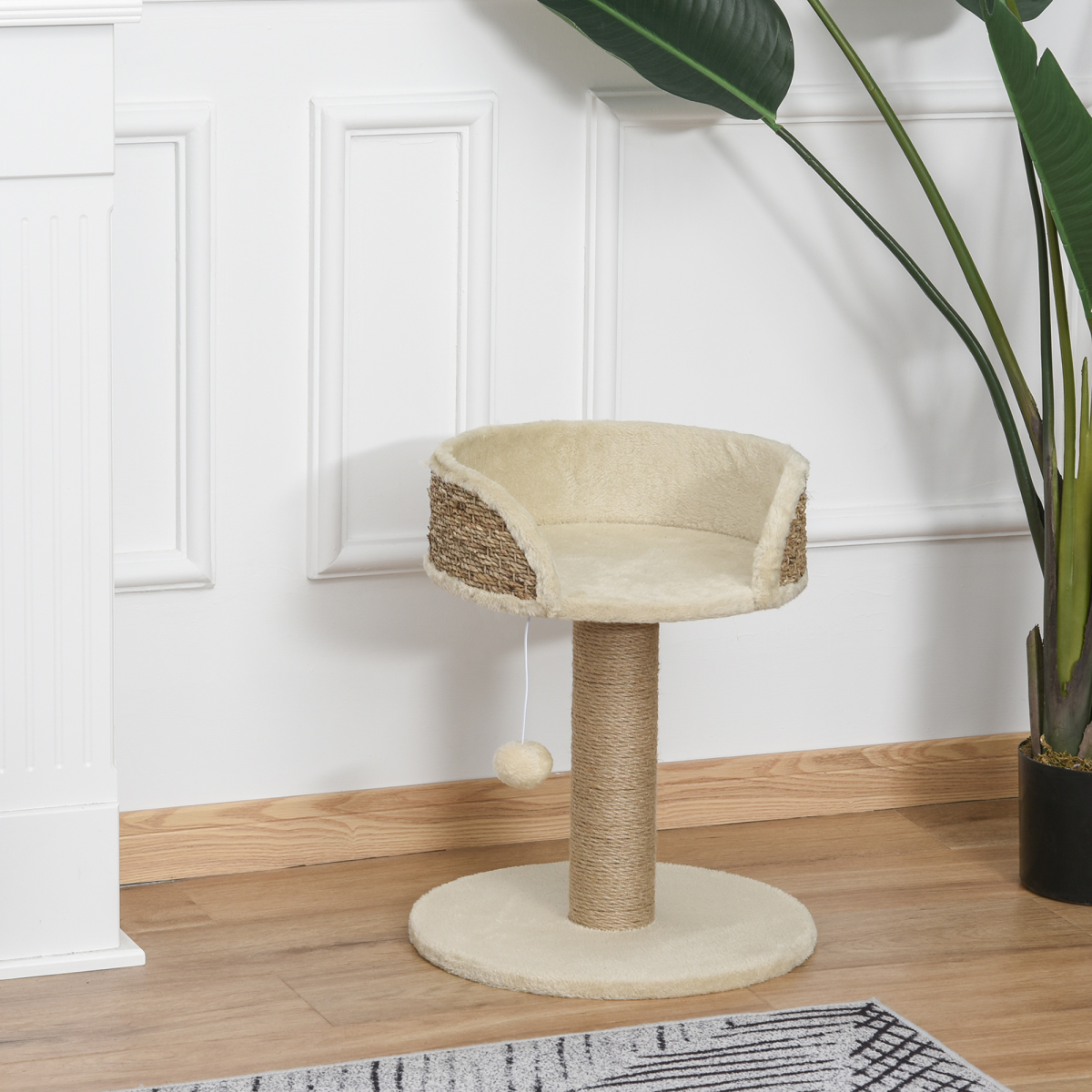 Cat Tree Tower Activity Center with Perch Bed, Scratching Post and Hanging Ball