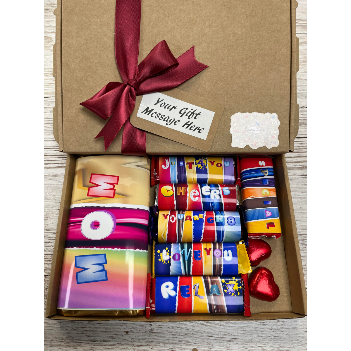 Mother’s Day Gift Box Novelty Chocolate Wrappers Assorted Bars & Hearts