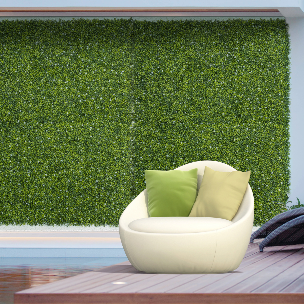 Outsunny 12-Piece Artificial Milan Grass Wall Panels 20" x 20" Decorative Fence Screen