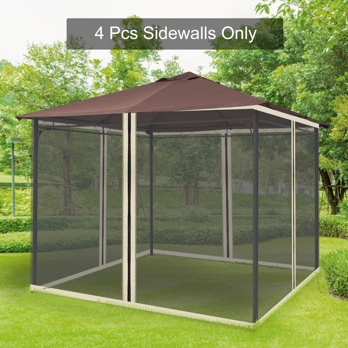 Outsunny Replacement Gazebo Mesh Netting Screen Walls for 300 x 300cm 4-Panel Gazebos