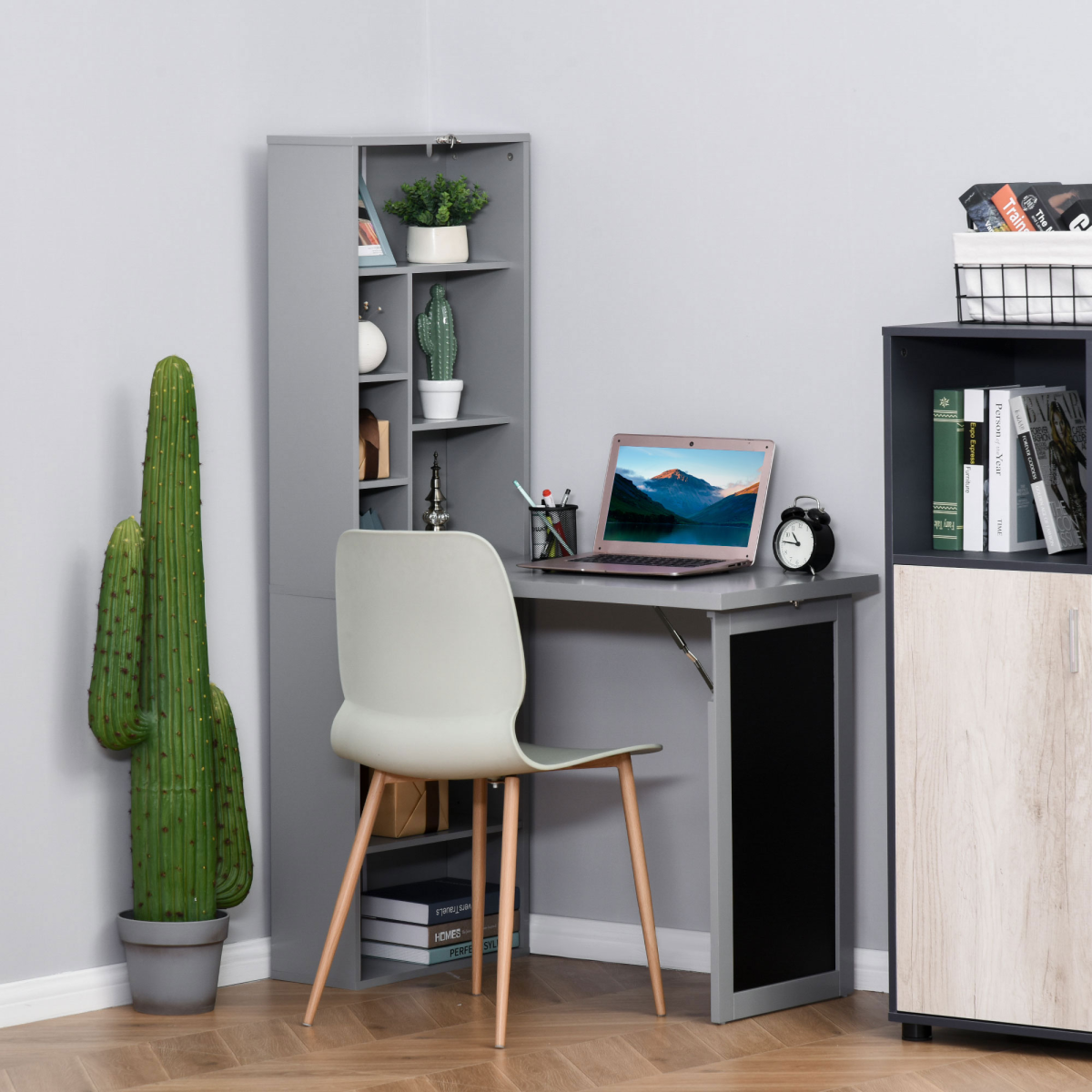 Folding Convertible Desk with Blackboard, 3-in-1 Workstation