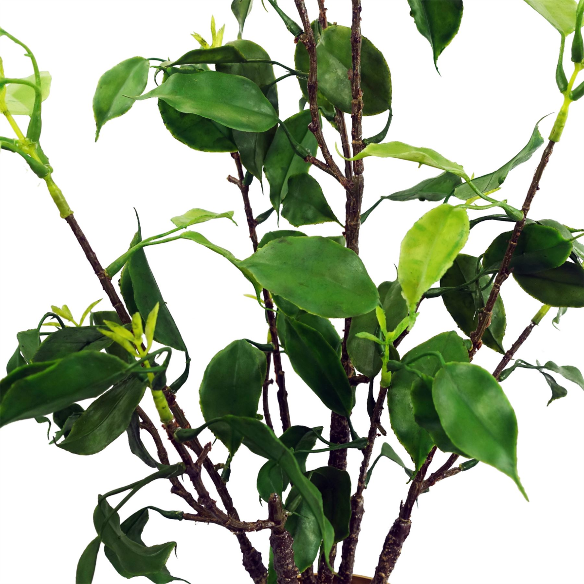 Leaf 60cm Artificial Banyan Bonsai Ficus Tree in Plastic Pot with Decorative Gravel