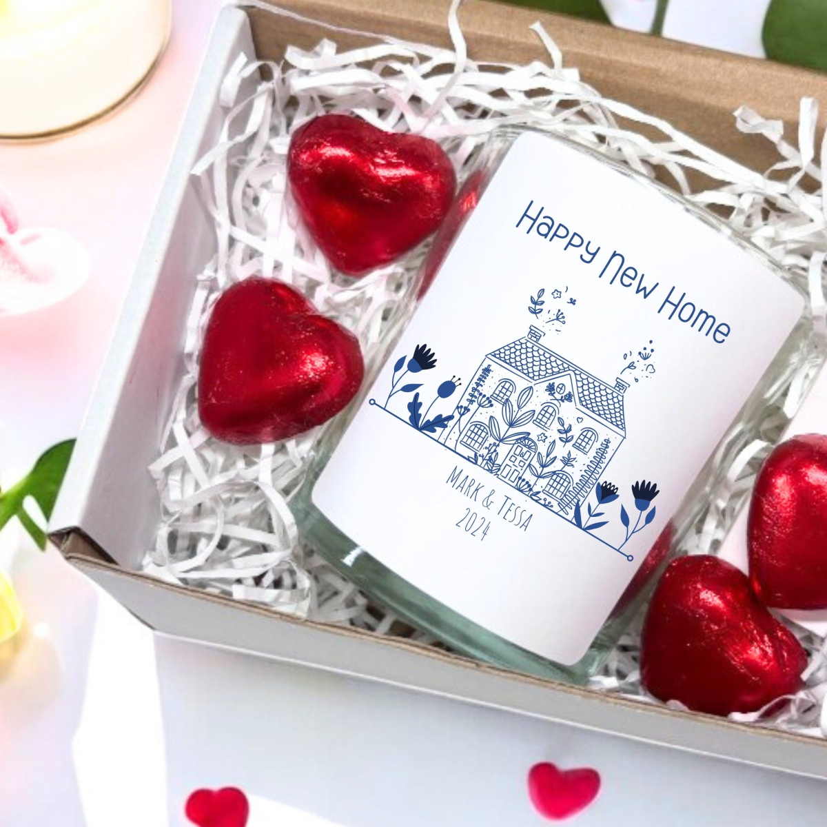 Happy New Home Candle Gift Set | New Home Hamper | New Home candle Gift Box | House Warming Gift | Couples New Home Gift | UK