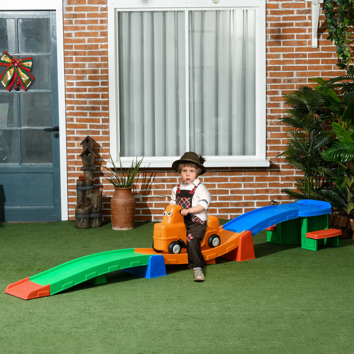 3m Kids Rollercoaster Slide with Non-Slip Steps, Ages 2-5, Multicoloured