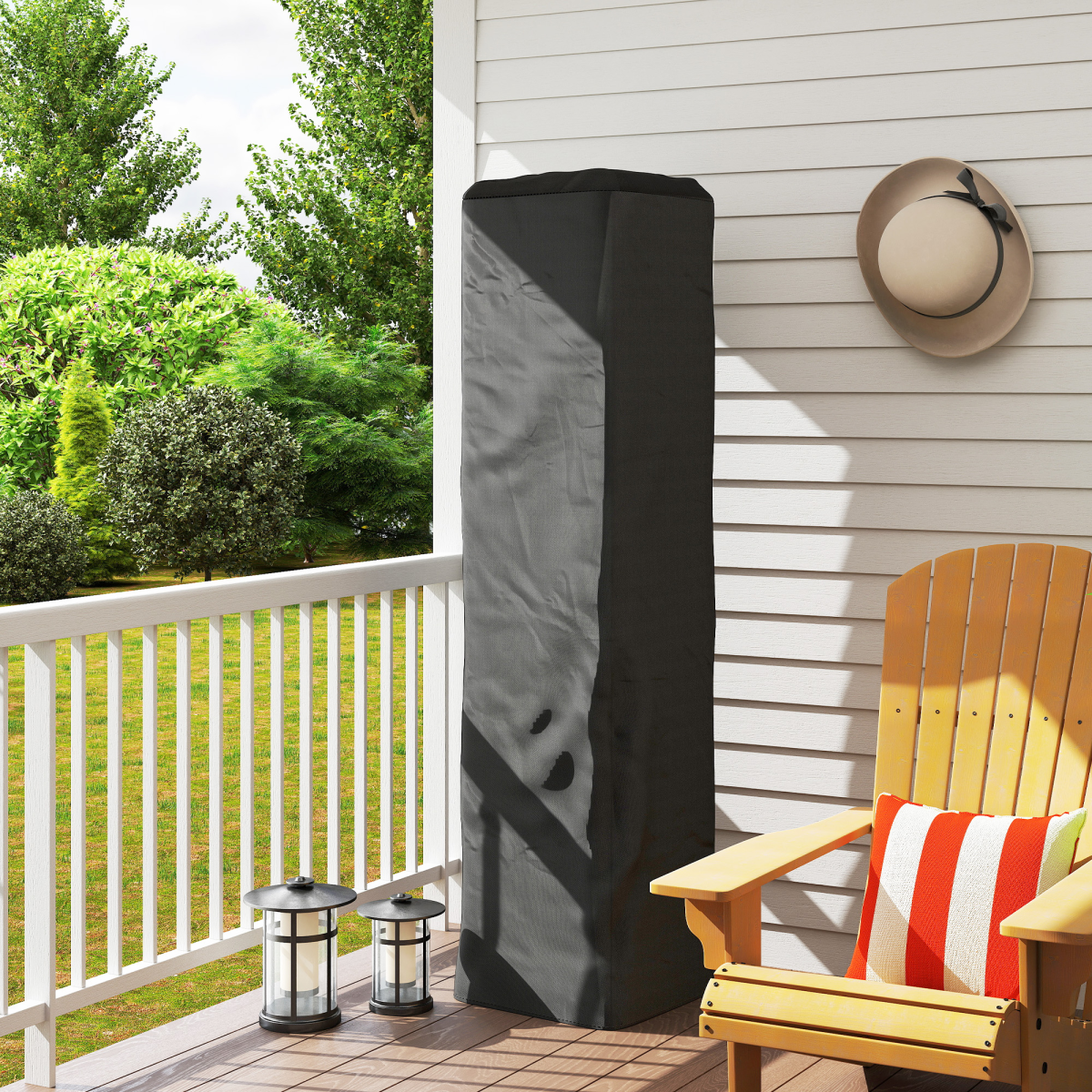 Outsunny Heavy-Duty Gas Pyramid Patio Heater Cover, Black