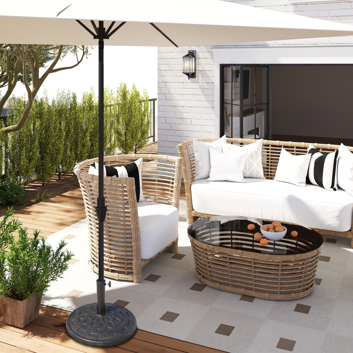 Outsunny 14kg Round Bronze Patio Umbrella Stand
