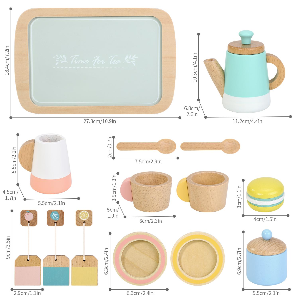SOKA Play Imagine Learn Pretend Play Tea Set, 16-Piece Complete Set