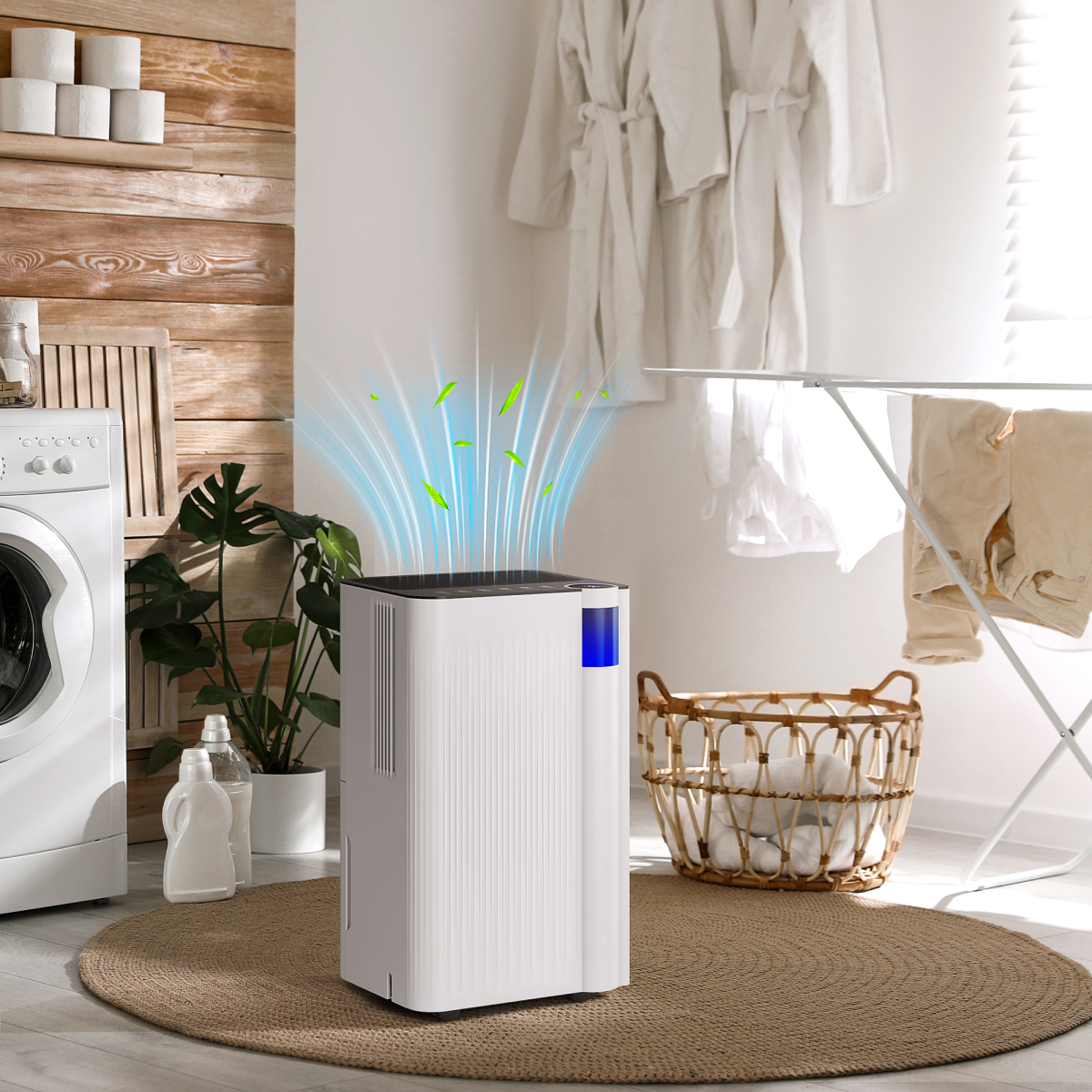 HOMCOM 12L Dehumidifier with Washable Filter, Child Lock, 24H Timer
