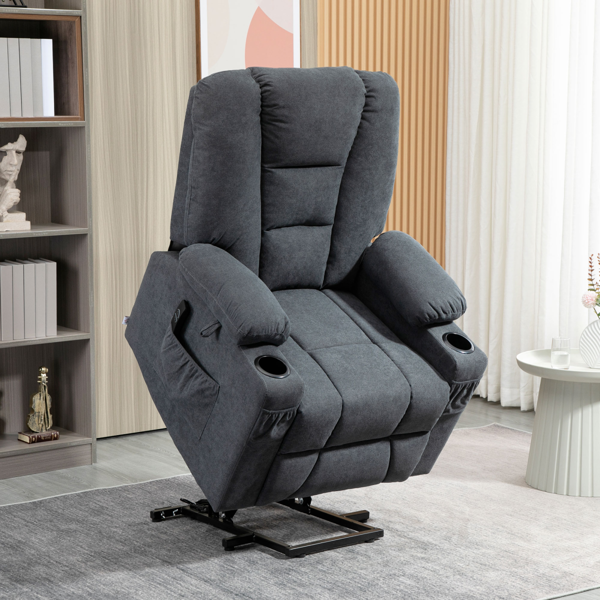 HOMCOM Grey Riser and Recliner Lift Chair with Remote for the Elderly