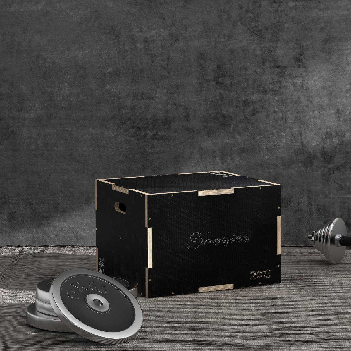 SPORTNOW Wooden Plyo Box, 3 Height Options for Home Gym