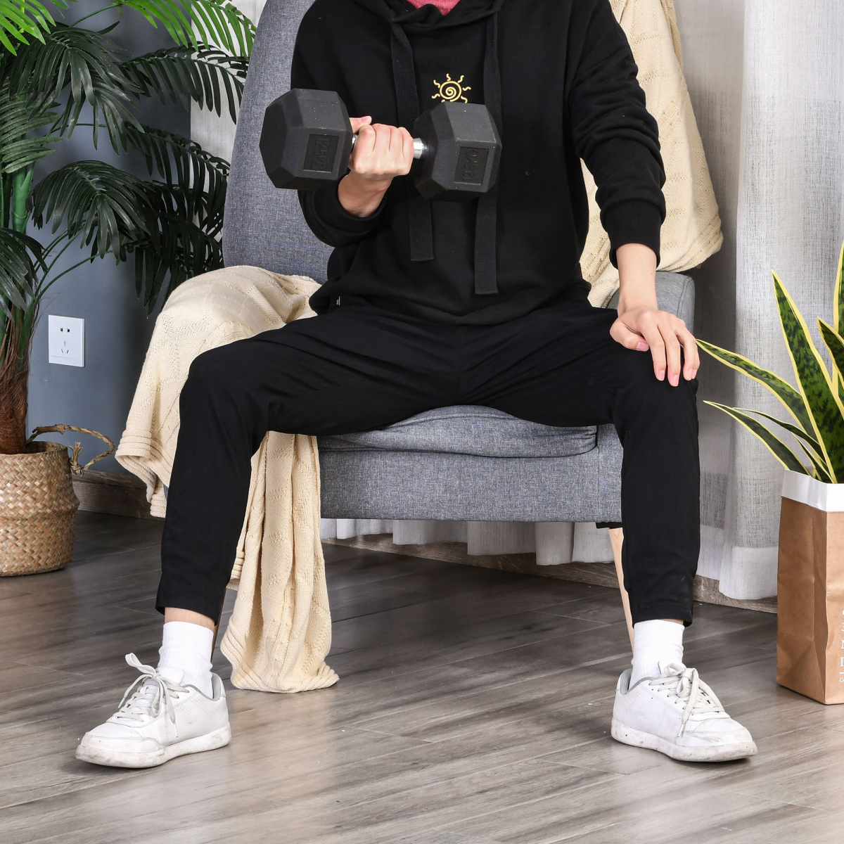 12.5kg Single Rubber Hex Dumbbell with Steel Core for Home Gym