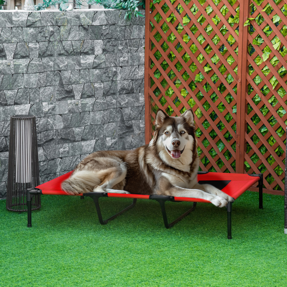 PawHut Cooling Raised Dog Bed with Carry Bag, Indoor/Outdoor