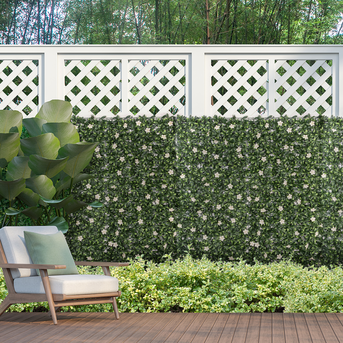 12-Piece Artificial Rhododendron Greenery Wall Panels, 50cm x 50cm