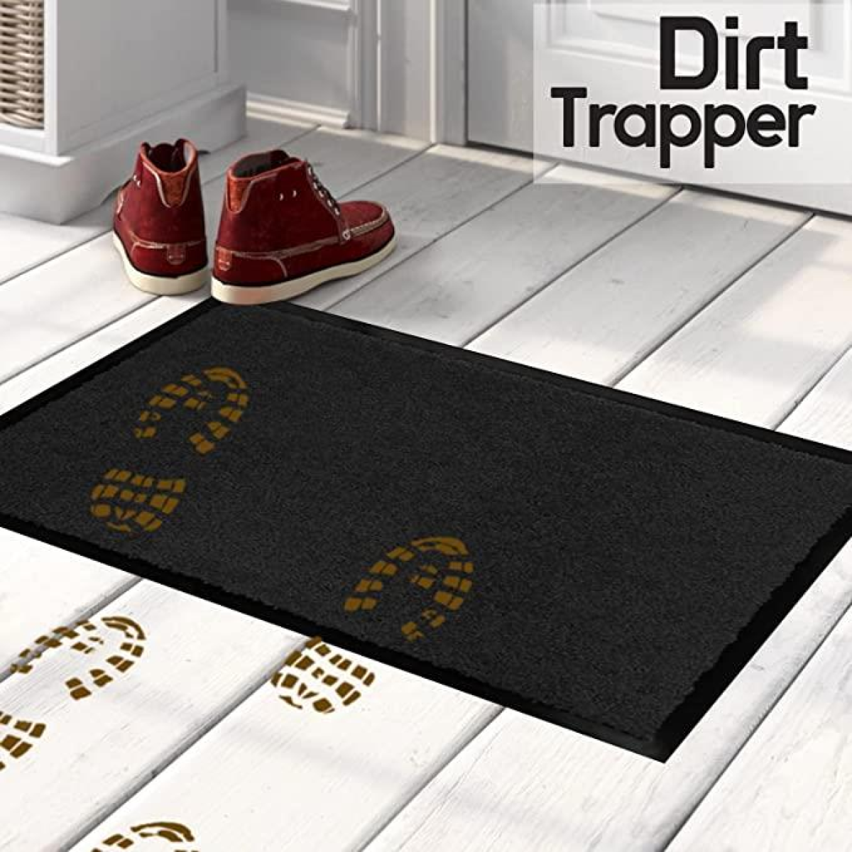Black Dirt Trapping Barrier Entrance Mat 120 x 180cm