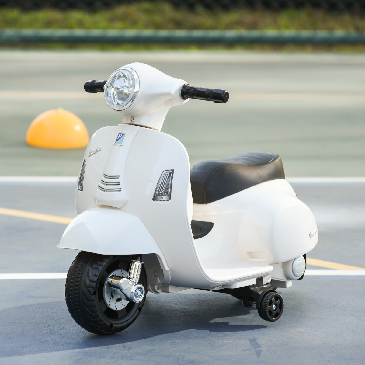 Licensed Vespa 6V Kids Ride On Motorcycle with Lights & Horn