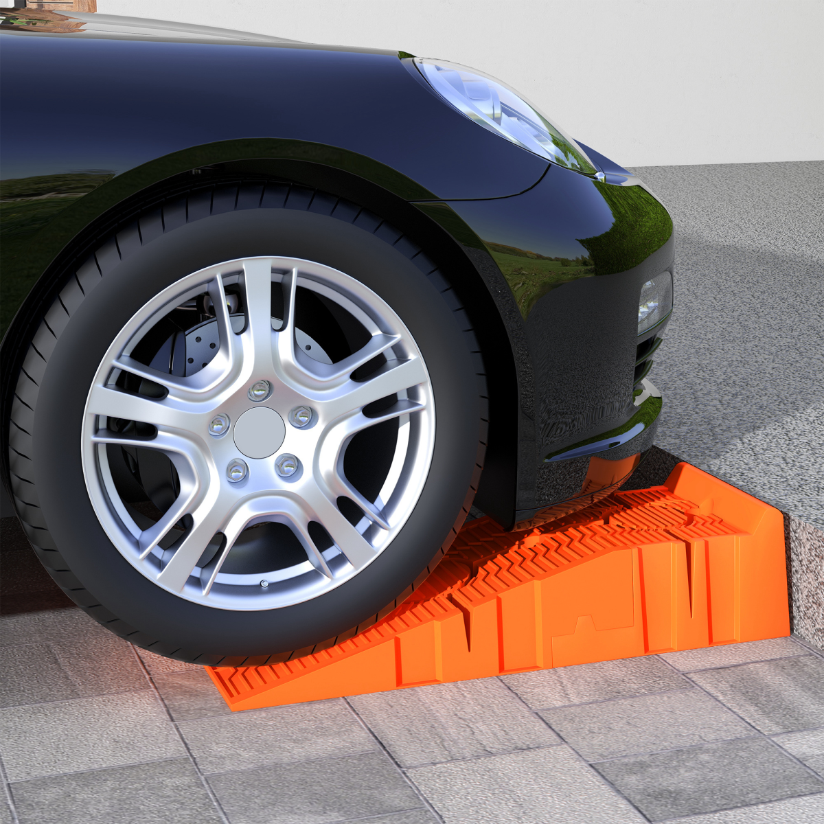DURHAND Set of 2 Plastic Vehicle Ramps, Extra Wide, Lightweight