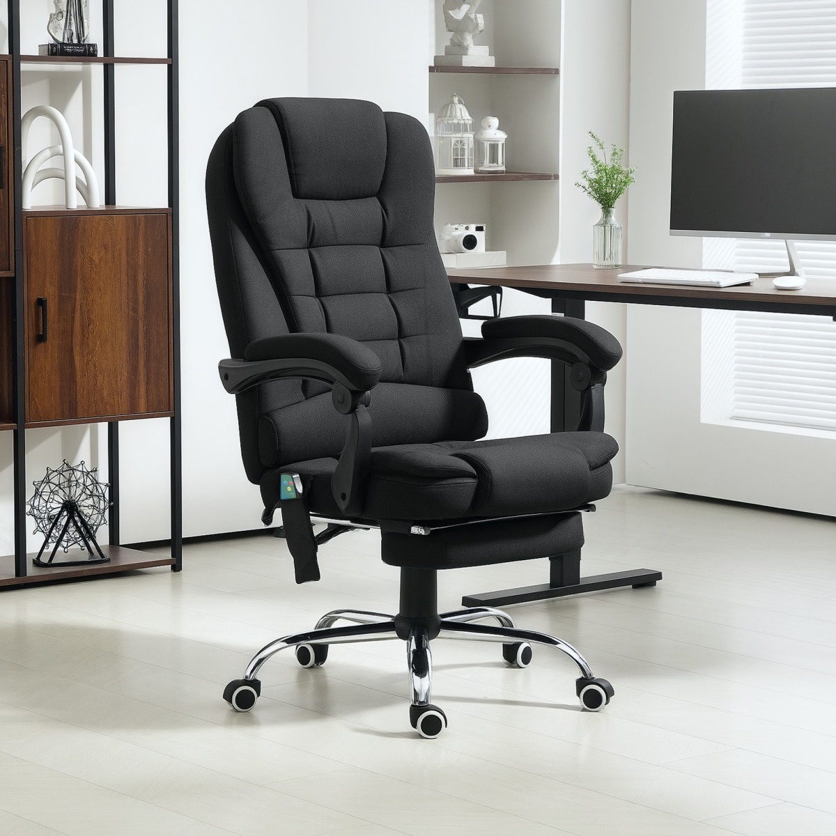 Vinsetto 6-Point Heated Massage Ergonomic Office Chair, Black