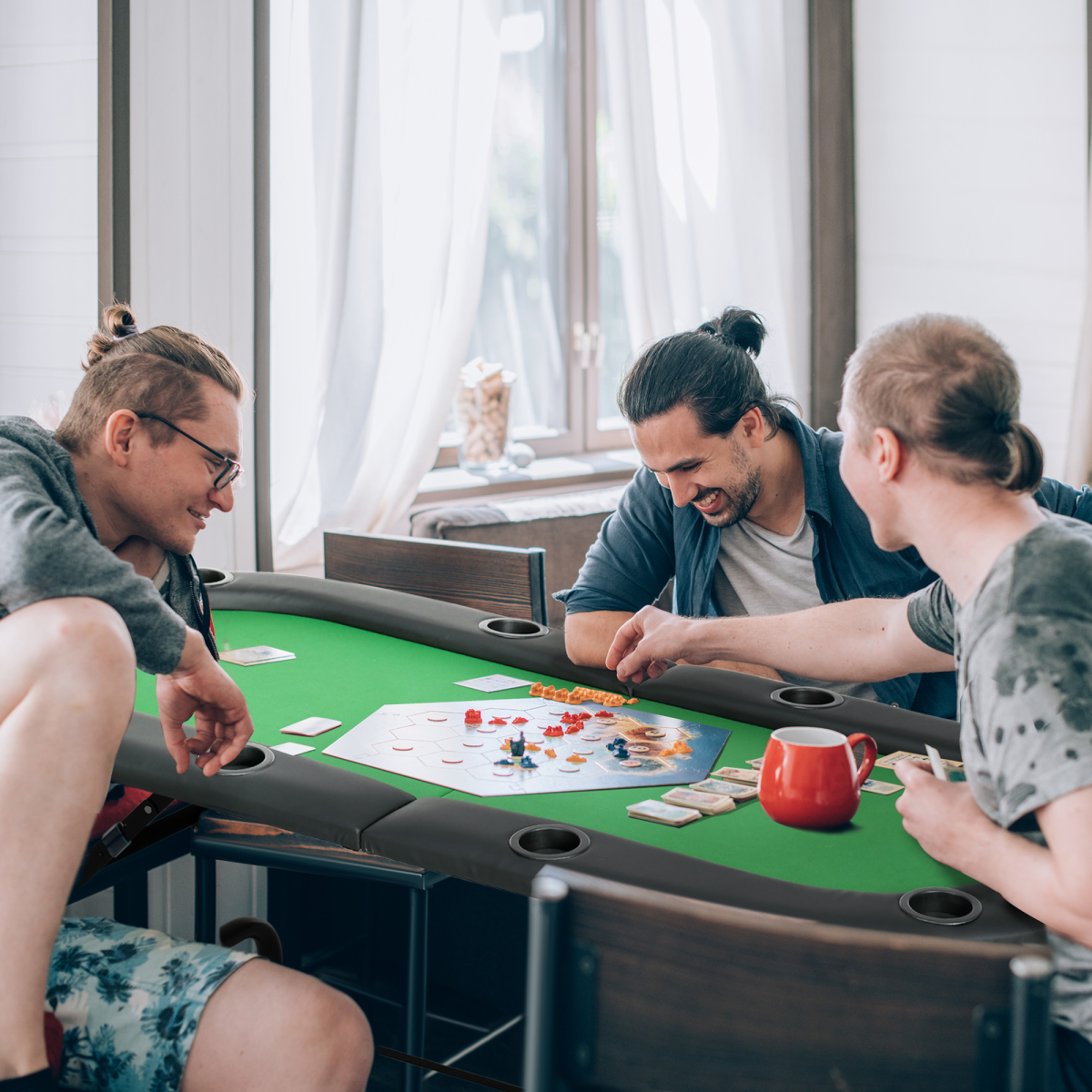 HOMCOM Foldable Poker Table Top for 8 Players with Drink Holder
