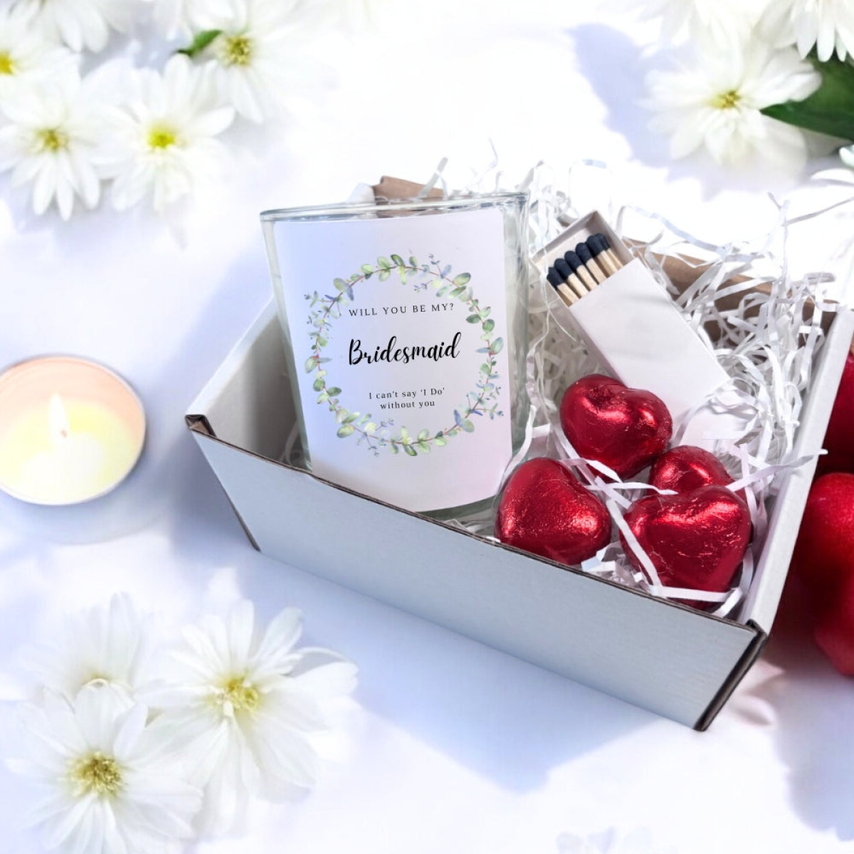Personalised Will You Be My Bridesmaid? | Glass Jar Candle Gift Set | Wedding Announcement Gift | I Can't Say I Do Without You UK