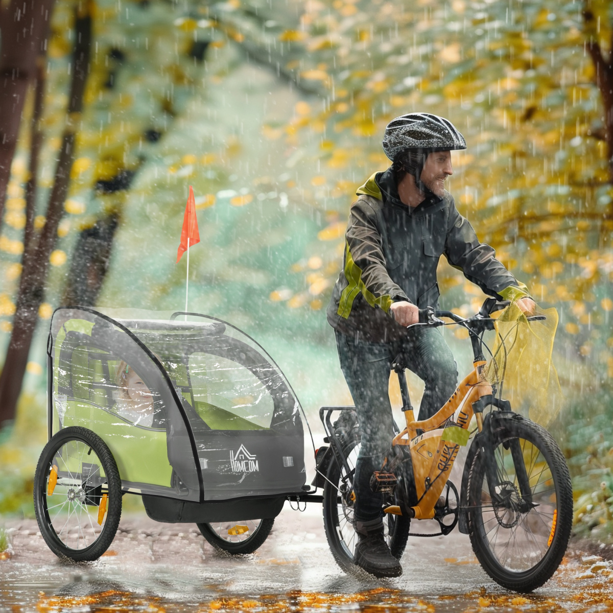 HOMCOM Waterproof Clear Baby Bike Trailer Storage Cover