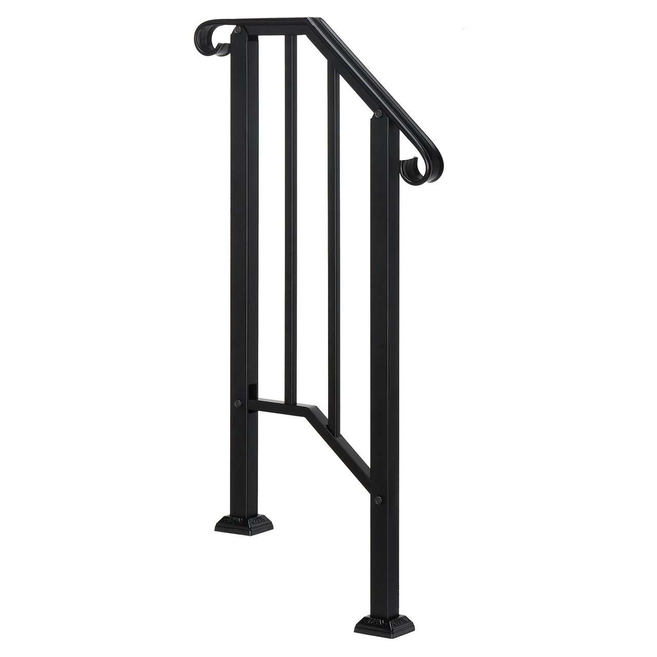 [Same Code：21862947  70638141]Artisasset Matte Black Outdoor 1st Tier Iron Handrail