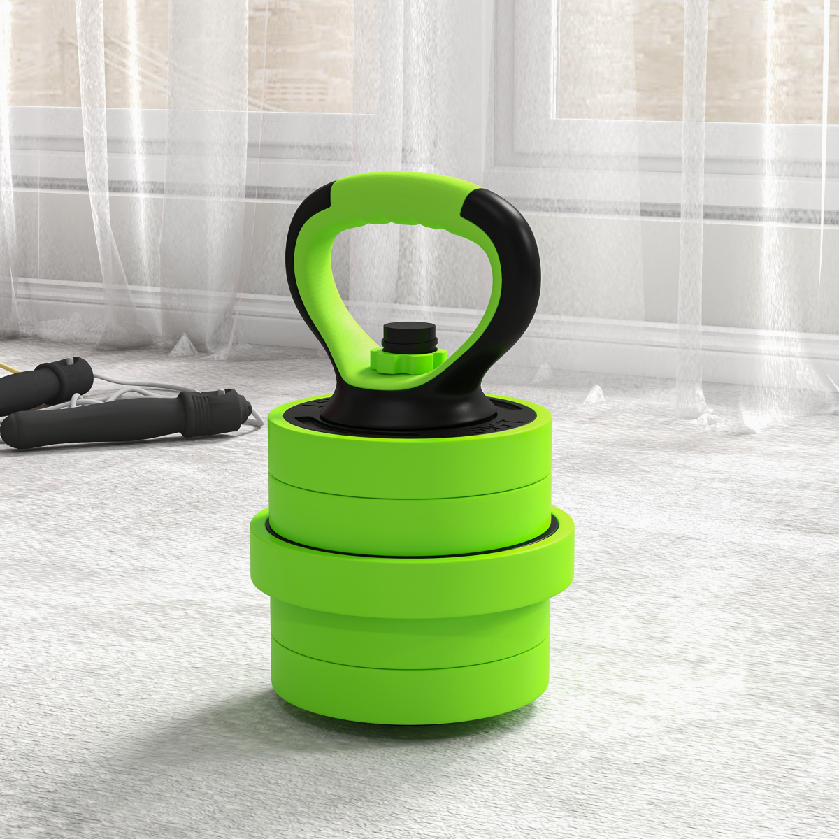 AIYAPLAY 30kg 4-in-1 Dumbbell Set: Barbell, Kettlebell & Push-Up Stands