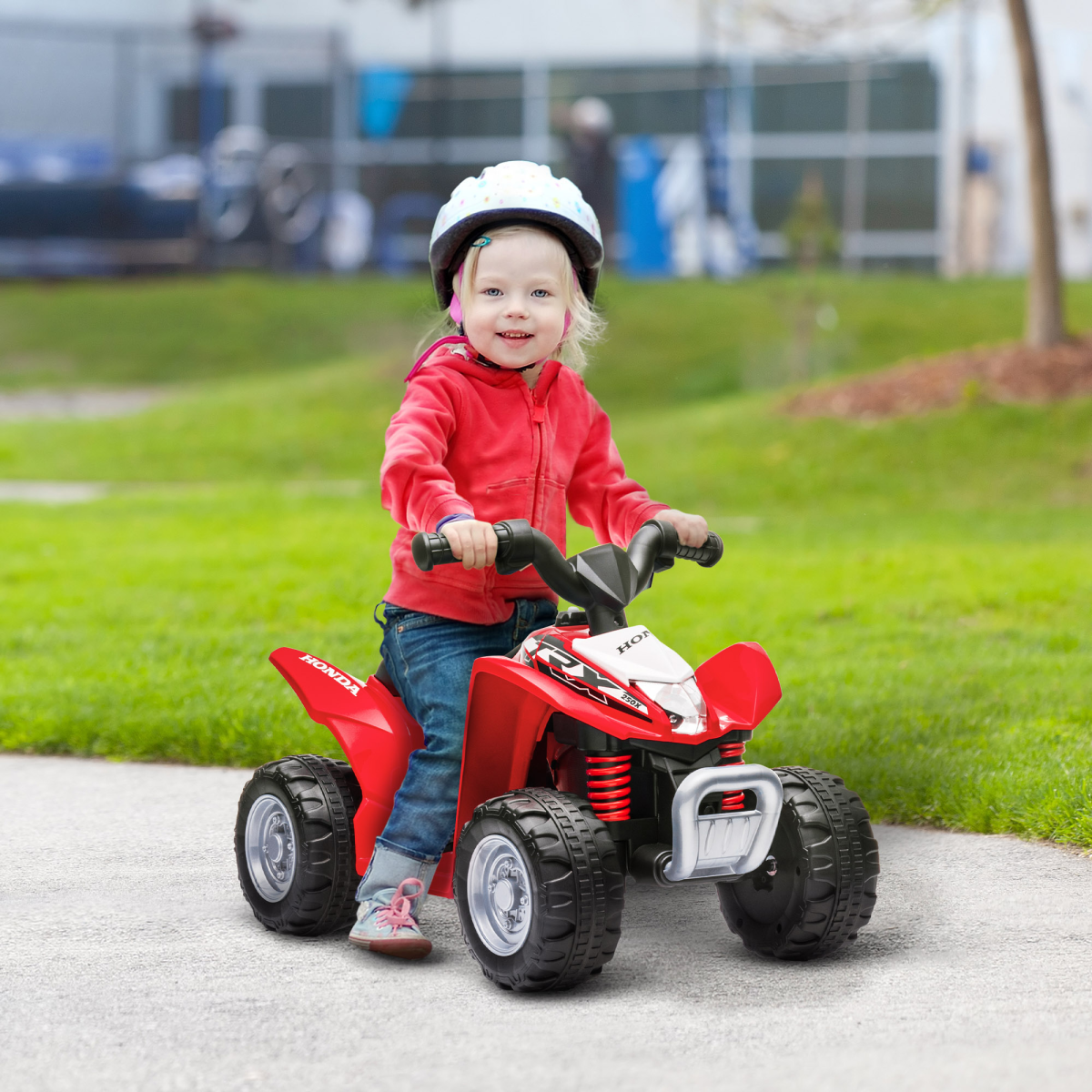 AIYAPLAY Honda Licensed 6V Kids Electric Quad Bike, Red, 18-36M