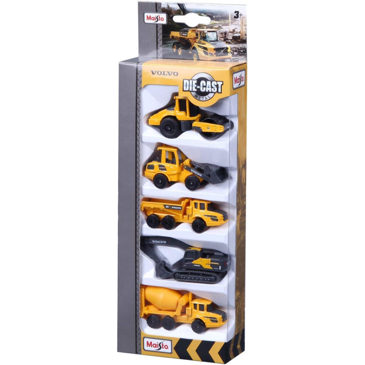 Maisto Mini Working Machines VOLVO CONSTUCTION 5 PACK – Incredibly Detailed Die-Cast Replica Collectible Model