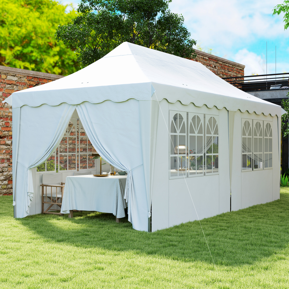 Outsunny 3 x 6m Pop Up Gazebo with Sides, UPF50+ and Carry Bag